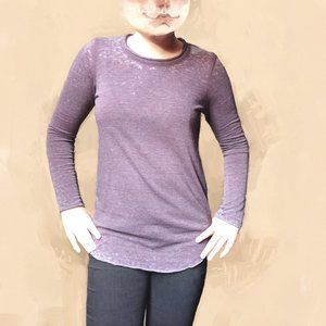 Distressed Chaser Purple Long Sleeve Tee